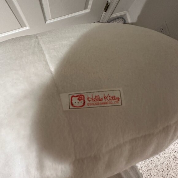 Sanrio 2000 Hello Kitty Pillow Plush Head Stuffed Black Pink Bow Soft Cushion - Picture 3 of 6